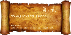 Manojlovics Amábel névjegykártya