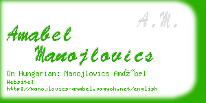 amabel manojlovics business card
